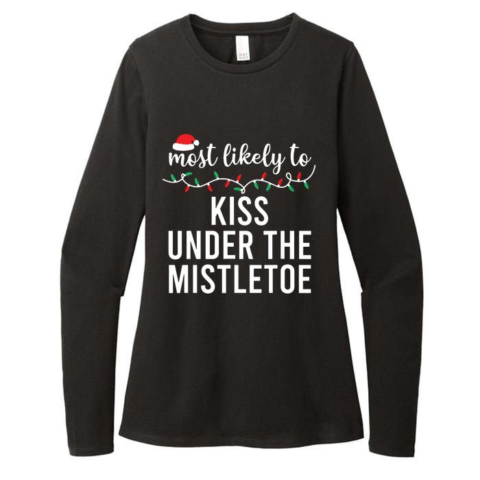 Most Likely To Christmas Matching Family Pajamas Funny Womens CVC Long Sleeve Shirt