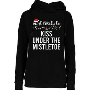 Most Likely To Christmas Matching Family Pajamas Funny Womens Funnel Neck Pullover Hood