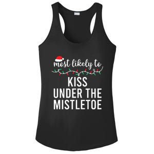 Most Likely To Christmas Matching Family Pajamas Funny Ladies PosiCharge Competitor Racerback Tank