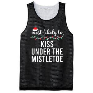 Most Likely To Christmas Matching Family Pajamas Funny Mesh Reversible Basketball Jersey Tank