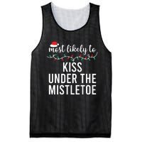 Most Likely To Christmas Matching Family Pajamas Funny Mesh Reversible Basketball Jersey Tank