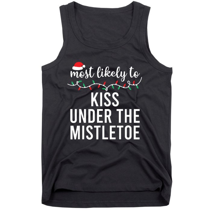 Most Likely To Christmas Matching Family Pajamas Funny Tank Top