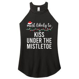 Most Likely To Christmas Matching Family Pajamas Funny Women's Perfect Tri Rocker Tank