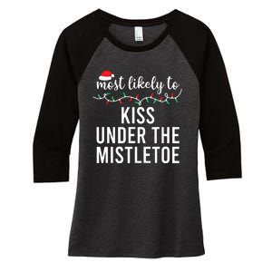 Most Likely To Christmas Matching Family Pajamas Funny Women's Tri-Blend 3/4-Sleeve Raglan Shirt