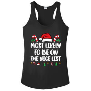 Most Likely To Be On The Nice List Xmas Family Christmas Ladies PosiCharge Competitor Racerback Tank