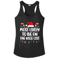 Most Likely To Be On The Nice List Xmas Family Christmas Ladies PosiCharge Competitor Racerback Tank