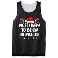 Most Likely To Be On The Nice List Xmas Family Christmas Mesh Reversible Basketball Jersey Tank