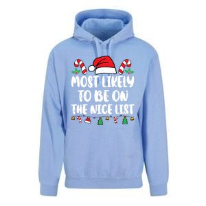 Most Likely To Be On The Nice List Xmas Family Christmas Unisex Surf Hoodie