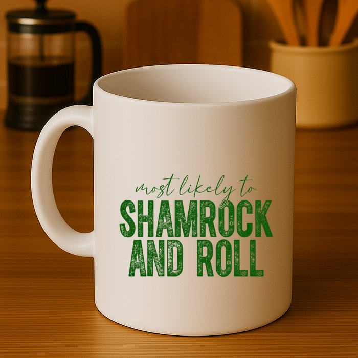 Most Likely To Be Shamrock And Roll Funny St Patricks Day Mug