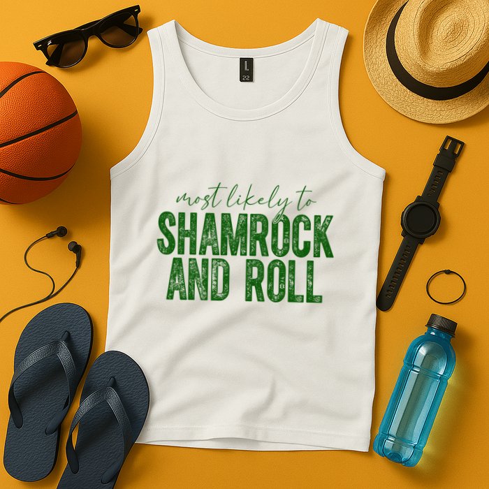 Most Likely To Be Shamrock And Roll Funny St Patricks Day Tank Top