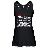 Most Likely To Bring Up Politics Funny Political Christmas Ladies Essential Flowy Tank