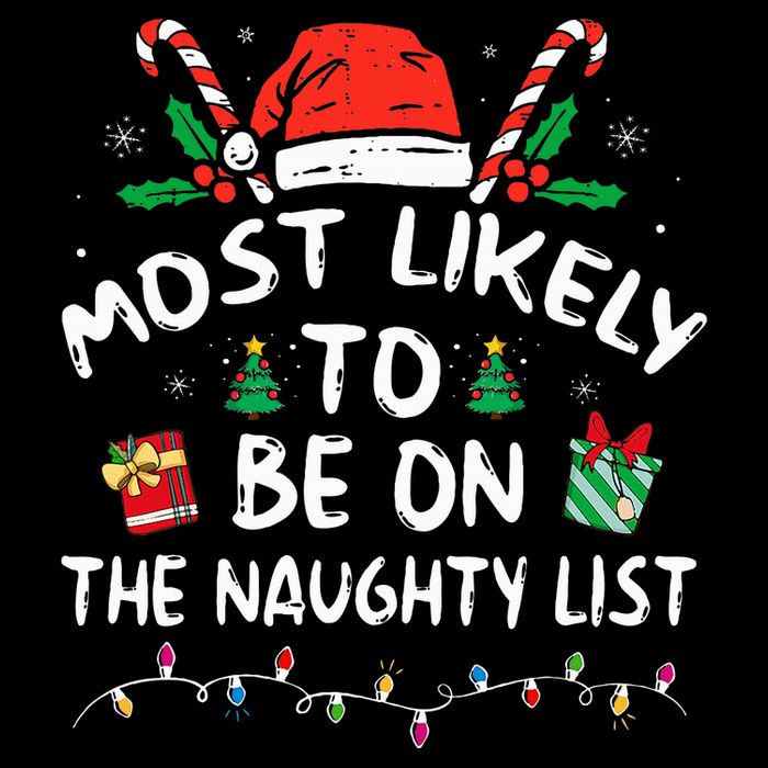 Most Likely To Be On The Naughty List Funny Family Christmas Bucket Hat