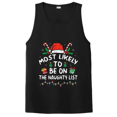 Most Likely To Be On The Naughty List Funny Family Christmas PosiCharge Competitor Tank