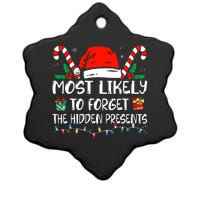 Most Likely To Forget The Hidden Presents Family Christmas Ceramic Star Ornament