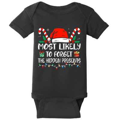 Most Likely To Forget The Hidden Presents Family Christmas Baby Bodysuit