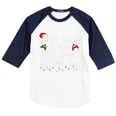 Most Likely To Play Video Games On Christmas Family Matching Gift Baseball Sleeve Shirt