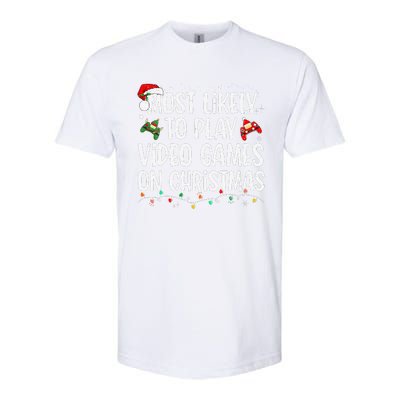 Most Likely To Play Video Games On Christmas Family Matching Gift Softstyle CVC T-Shirt