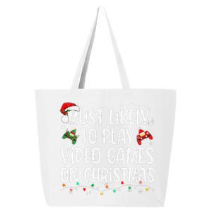 Most Likely To Play Video Games On Christmas Family Matching Gift 25L Jumbo Tote