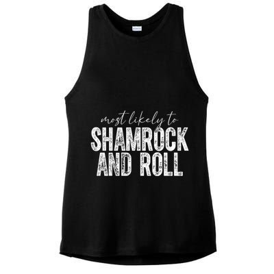 Most Likely To Be Happy Go Lucky Funny St Patricks Day Ladies PosiCharge Tri-Blend Wicking Tank