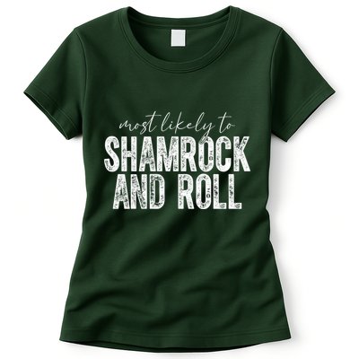 Most Likely To Be Happy Go Lucky Funny St Patricks Day Womens T-Shirt