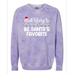 Most Likely To Family Gift Pajamas Christmas Funny Gift Colorblast Crewneck Sweatshirt