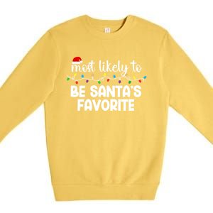 Most Likely To Family Gift Pajamas Christmas Funny Gift Premium Crewneck Sweatshirt