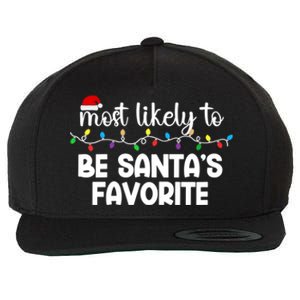 Most Likely To Family Gift Pajamas Christmas Funny Gift Wool Snapback Cap