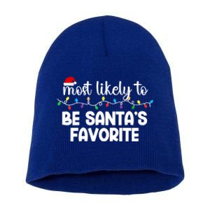 Most Likely To Family Gift Pajamas Christmas Funny Gift Short Acrylic Beanie