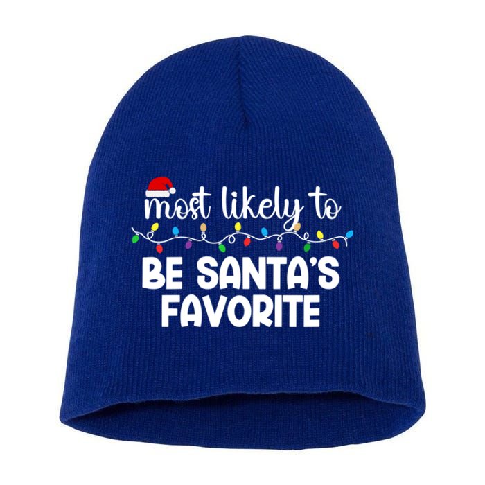 Most Likely To Family Gift Pajamas Christmas Funny Gift Short Acrylic Beanie