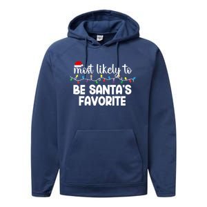 Most Likely To Family Gift Pajamas Christmas Funny Gift Performance Fleece Hoodie