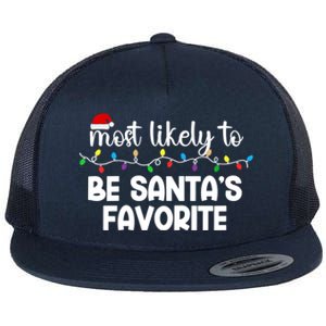 Most Likely To Family Gift Pajamas Christmas Funny Gift Flat Bill Trucker Hat