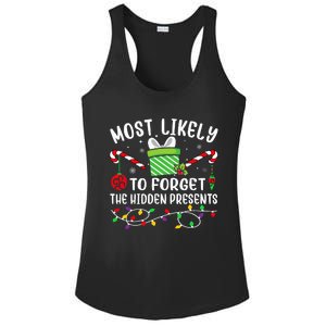 Most Likely To Forget The Hidden Presents Funny Christmas  Ladies PosiCharge Competitor Racerback Tank