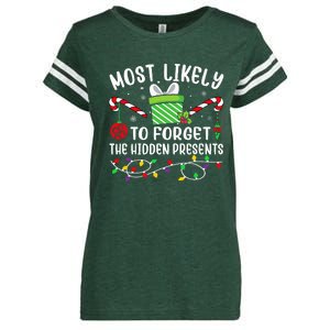 Most Likely To Forget The Hidden Presents Funny Christmas  Enza Ladies Jersey Football T-Shirt