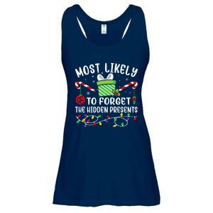 Most Likely To Forget The Hidden Presents Funny Christmas  Ladies Essential Flowy Tank