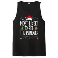 Most Likely To Pet The Reindeer Funny Christmas PosiCharge Competitor Tank