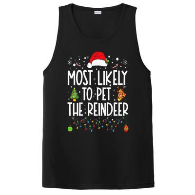 Most Likely To Pet The Reindeer Funny Christmas PosiCharge Competitor Tank