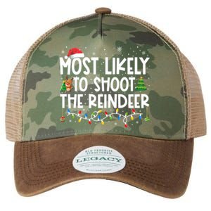 Most Likely To Christmas Shoot The Reindeer Family Group Gift Legacy Tie Dye Trucker Hat