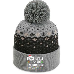 Most Likely To Christmas Shoot The Reindeer Family Group Gift The Baniff Cuffed Pom Beanie