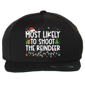 Most Likely To Christmas Shoot The Reindeer Family Group Gift Wool Snapback Cap