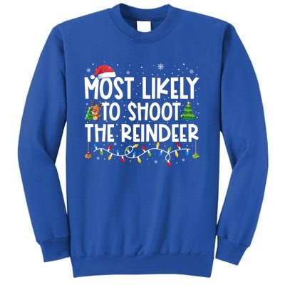 Most Likely To Christmas Shoot The Reindeer Family Group Gift Sweatshirt