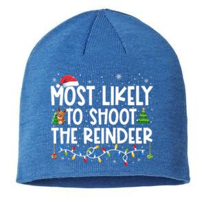 Most Likely To Christmas Shoot The Reindeer Family Group Gift Sustainable Beanie