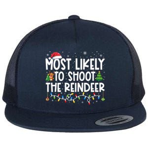 Most Likely To Christmas Shoot The Reindeer Family Group Gift Flat Bill Trucker Hat