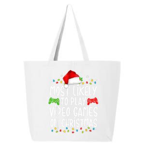 Most Likely To Play Video Games On Christmas Gamer Lovers 25L Jumbo Tote