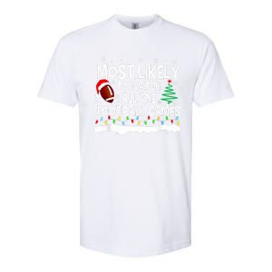 Most Likely To Watch All Football Games Christmas Softstyle CVC T-Shirt