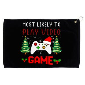 Most Likely To Play Video Game Christmas Santa Gaming Gift Grommeted Golf Towel