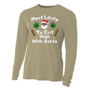 Most Likely To Get High With Santa Christmas Weed Cooling Performance Long Sleeve Crew