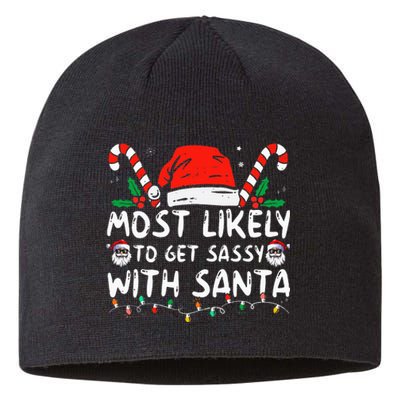 Most Likely To Get Sassy With Santa Christmas Matching Sustainable Beanie