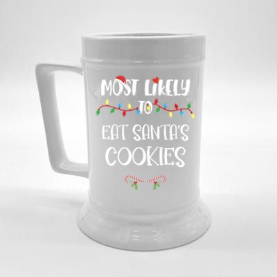 Most Likely To Christmas Eat Santa's Cookies Family Group Meaningful Gift Beer Stein