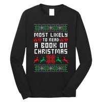 Most Likely To Read A Book On Christmas Long Sleeve Shirt