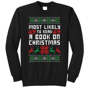 Most Likely To Read A Book On Christmas Sweatshirt